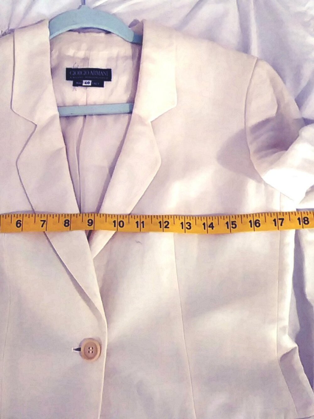 VINTAGE Giorgio Armani Borgonuovo 21 White Linen/Silk Blazer Jacket 40/Small - Picture 7 of 12